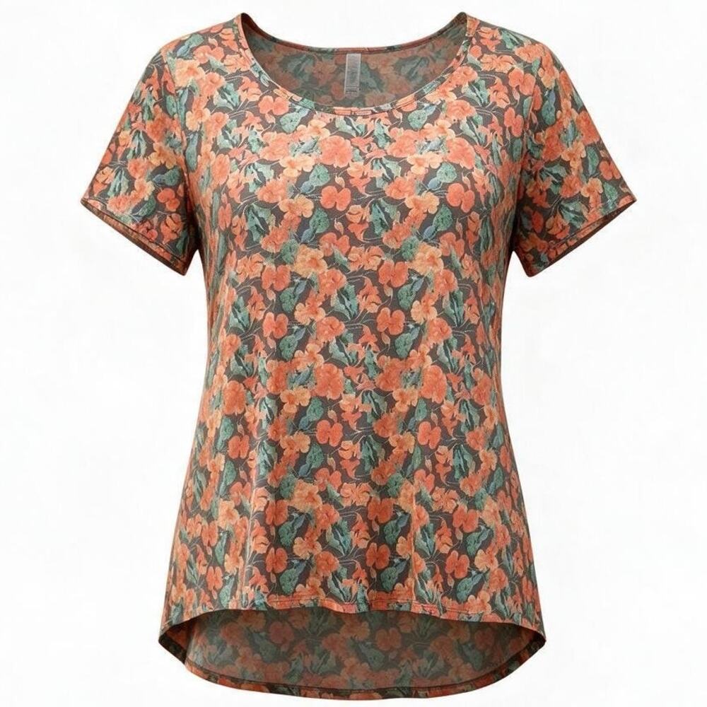 LuLaRoe Women's T-shirt High-Low Hemline Flattering Fit Floral Design Size XL